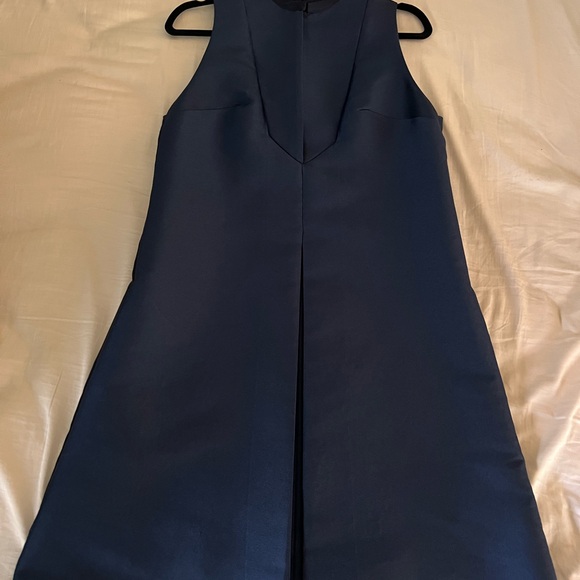 John Paul Ataker Elegant Navy Blue Sleeveless A-Line Cocktail Dress - Picture 5 of 16